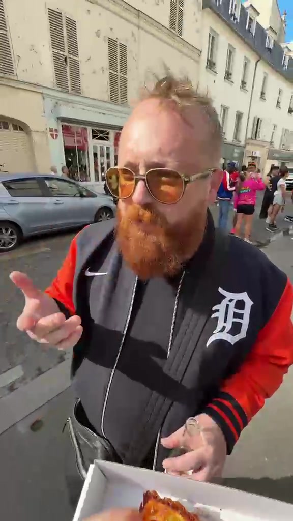 Edit This Butter trying Detroit-style pizza on a Paris street